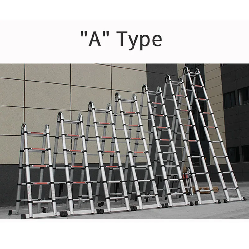 Aluminum Articulated Telescopic A‑Frame Ladder Multi‑Purpose Folding Lift Stair Household Engineering Climbing Ladder