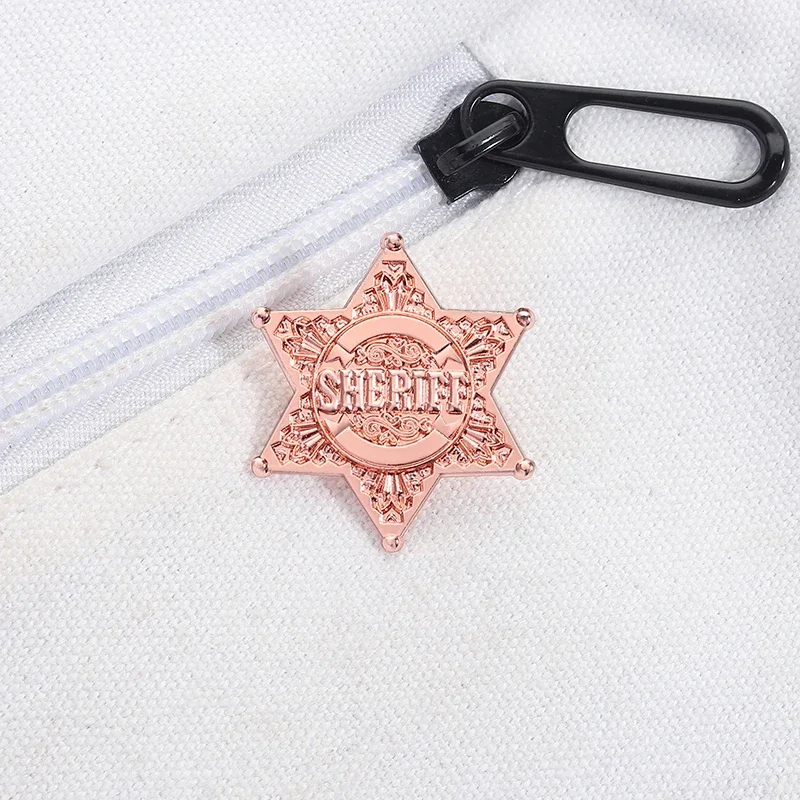 الإبداعية الرجعية ستة وأشار ستار شريف جوائز المينا دبابيس مخصصة الشرطة سبيكة بروش ظهره شارة التلبيب مجوهرات هدية أصدقاء