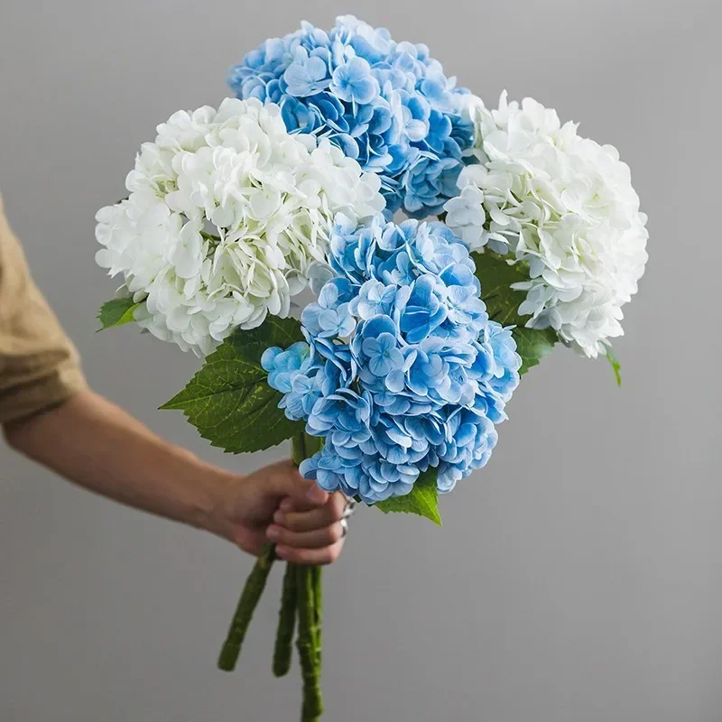 

Hydrangea Artificial Flowers Real Touch for DIY and Wedding Bridal Bouquet Large Blue Artificial Hydrangea Home Decoration