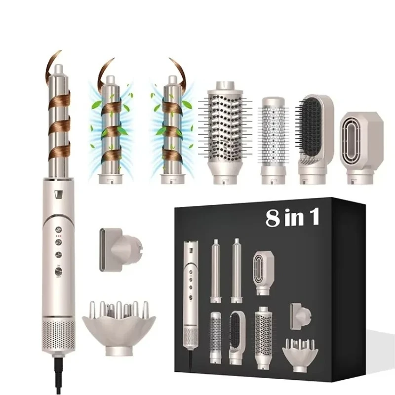 

Professional 8 In 1 Multi Styler One Step Foldable Hair Dryer Straightener and Curler Set