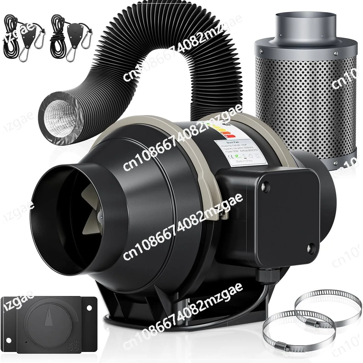 4/6 inch knob speed regulation duct fan carbon tank filter sleeve