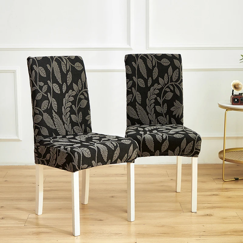 Jacquard Chair Cover for Dining Room Wedding Banquet Stretchy Chair Protector 1/2/4/6 Pieces Chair Slipcover Washable Easy Care