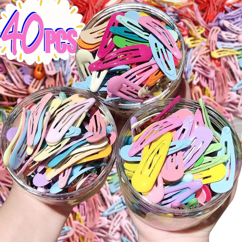 Girls Cute Colorful Waterdrop Shape Hairpins Sweet Hair Clip Kids Barrettes Solid Colors Fashion Bobby Pin Headwear Accessories