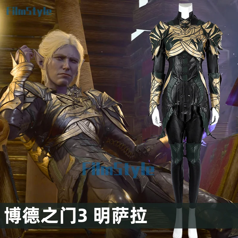 Game Baldur's Gate 3 Minthara Cosplay Costume Women Leathe Battle Suit with Accessories Halloween Carnival Party Outfits