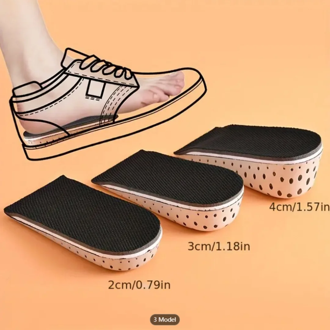 1 زوج الارتفاع زيادة نعل تنفس رغوة الذاكرة كعب رفع إدراج الأحذية يرفع منصات الأحذية مصعد النعال للجنسين #1