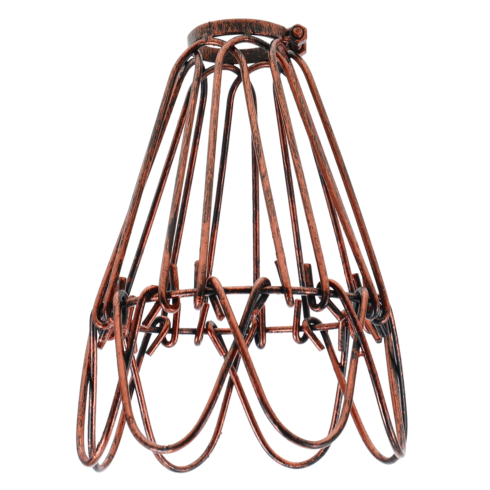 

Metal Hollow Wire Lampshade Vintage Pendant Light Cover Iron Cage Lamp Shade Decorative Light Bulb Guard for Living Room Study