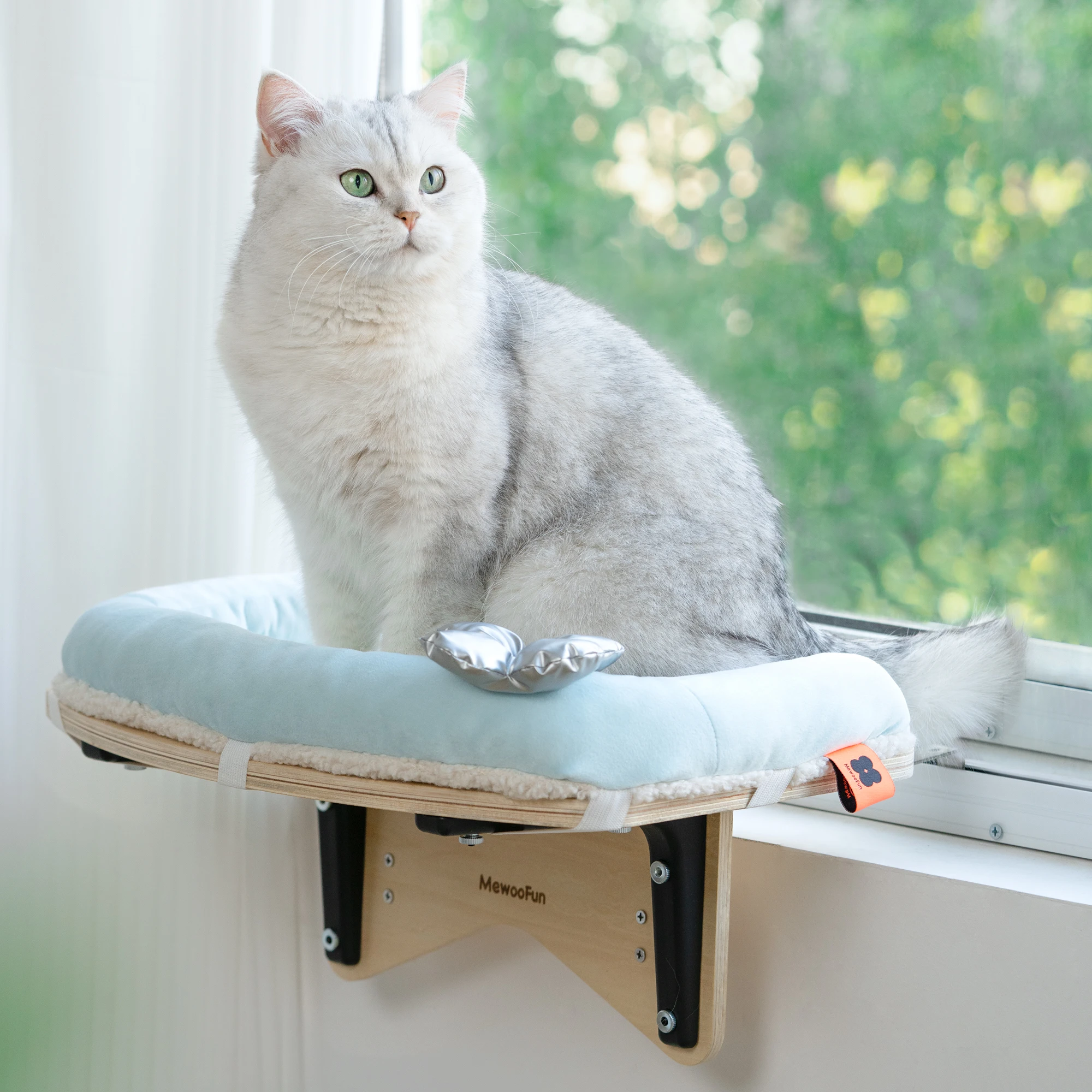 

Mewoofun Durable Cat Window Perch with Soft Mat for Indoor Cats Holds Up to 25 Lbs and Provides a Stable Hammock for Your Cat