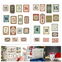 30pcs Christmas Advent Calendar Stickers,1-25 Number Merry Christmas Countdown Labels,Gift Sealing Sticker,Christmas Decorations