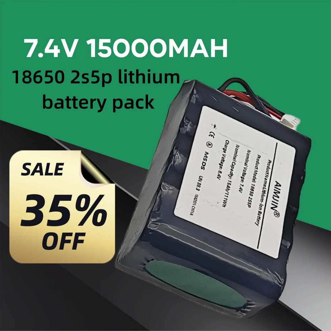 

Аккумулятор Li-ion 15000 мАч, 7.4В, 2S5P, 15Ач для БПЛА, радиоуправляемых самолетов и квадрокоптеров, высокопроизводительный источник питания