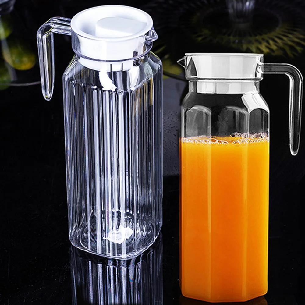 Carafe à eau transparente en plastique de 1,1 L, bouteille de stockage pour réfrigérateur, pour jus, boissons fraîches, récipient de cuisine domestique