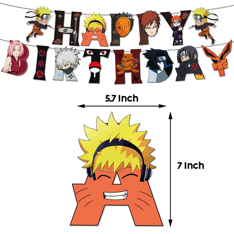 NARUTO Birthday Party Decoration Anime Action Figure Image Banner Cake Topper Balloon Christmas Theme Party Supplies Baby Shower