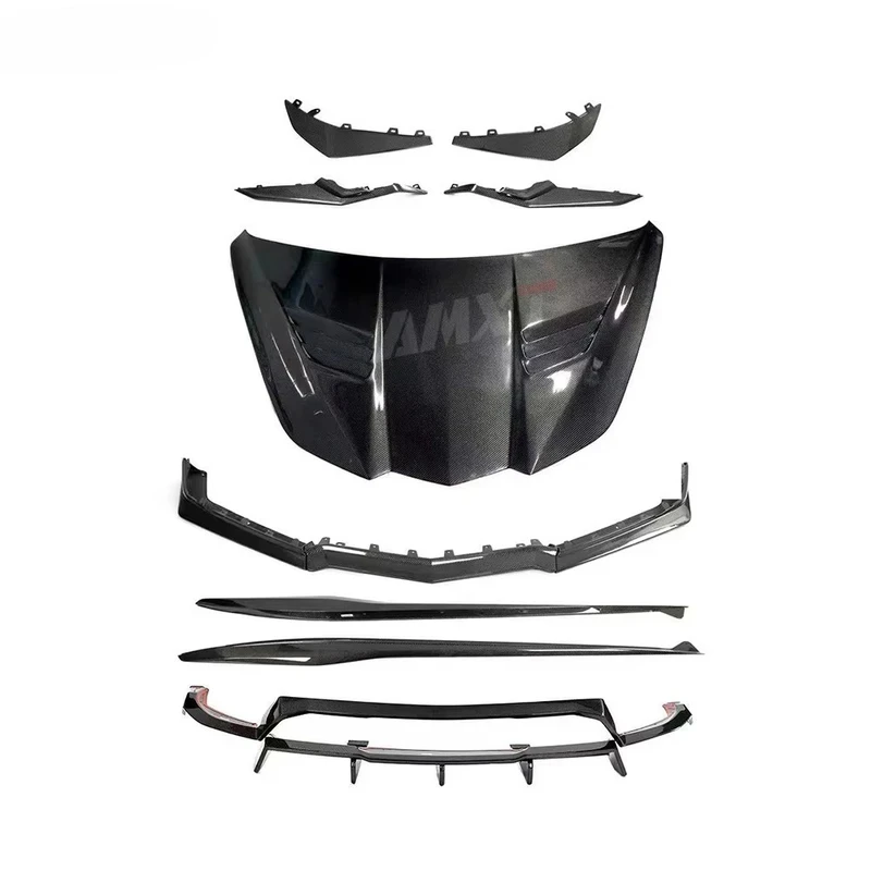 Z06 Body Kits  C8 High Quality Carbon Fiber Front Lip Side Skirt Rear Diffuser Hood Bonnet