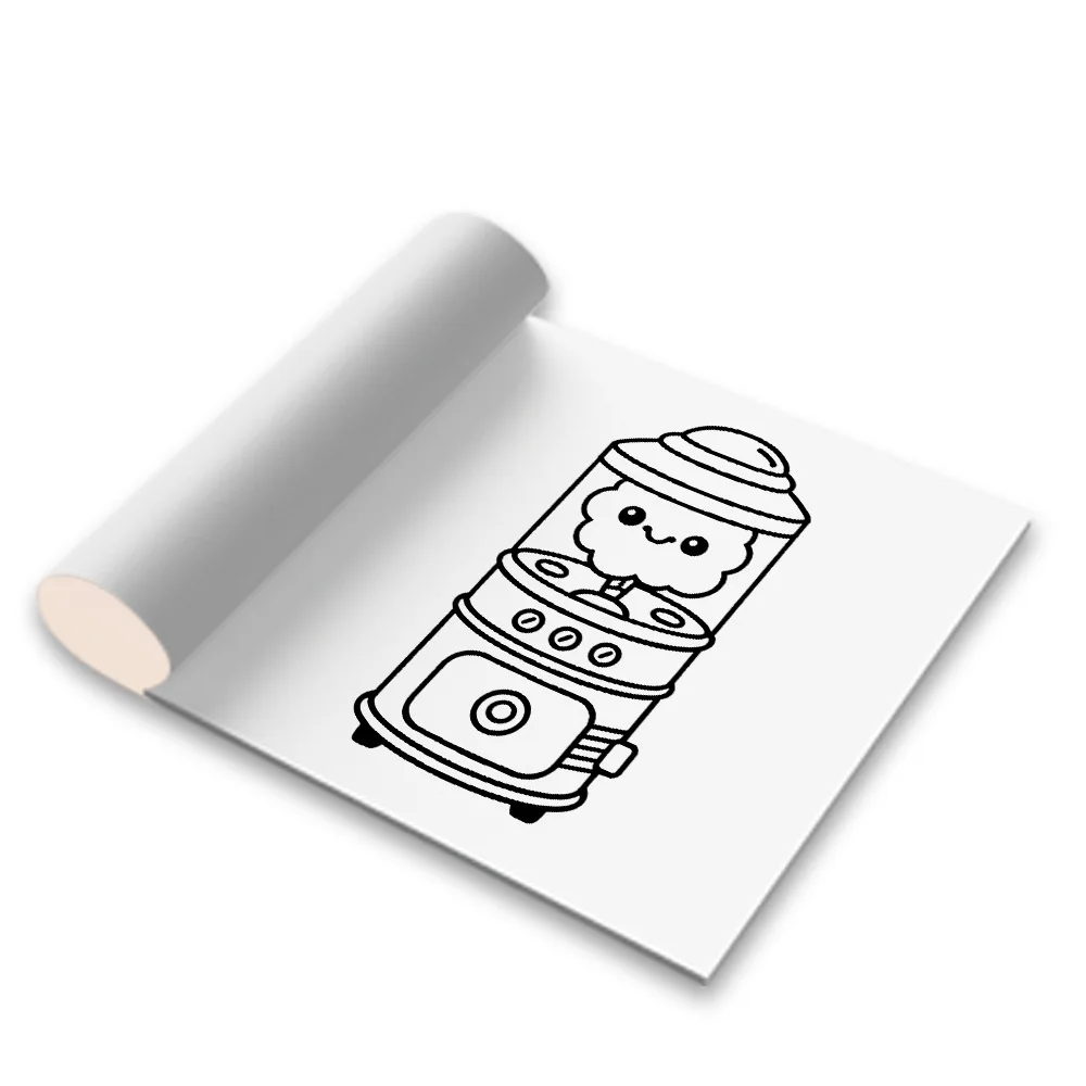 Cute Charming Simple Coloring Book Girl Bunny Camera Flip Flop Tiny Floral Stress Relief Drawing Book