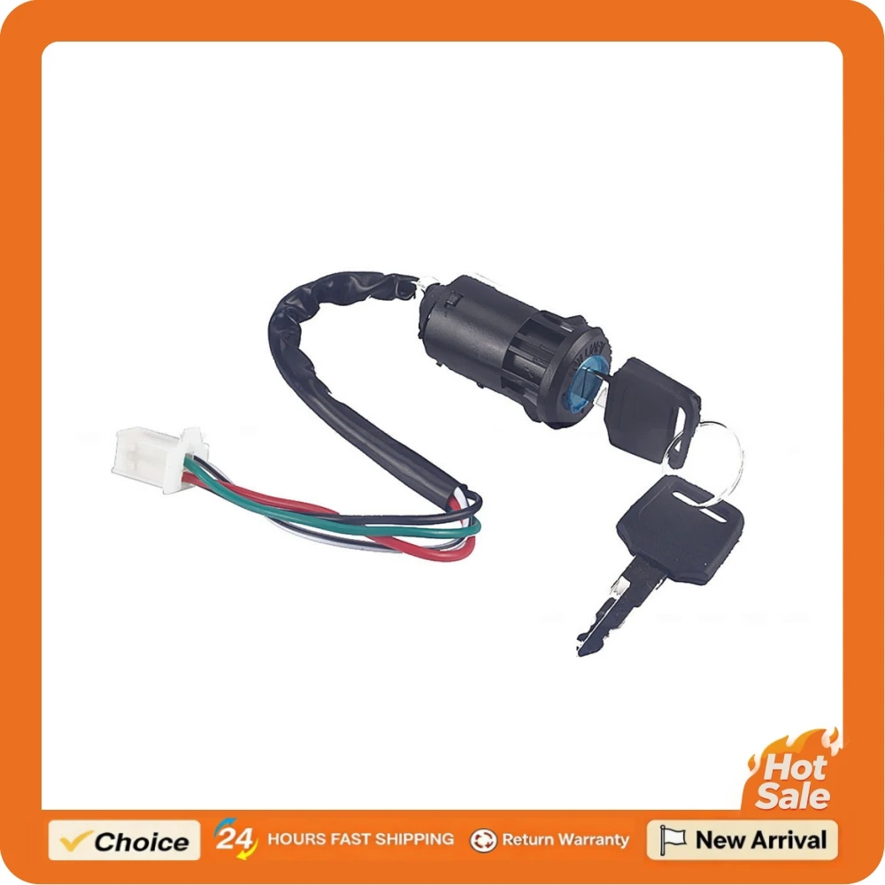 4-Wire Ignition Switch Lock Key For Quad ATV Go Kart Pit Dirt Bike Moped Scooter Ignition Starter Switch Motorcycle Parts