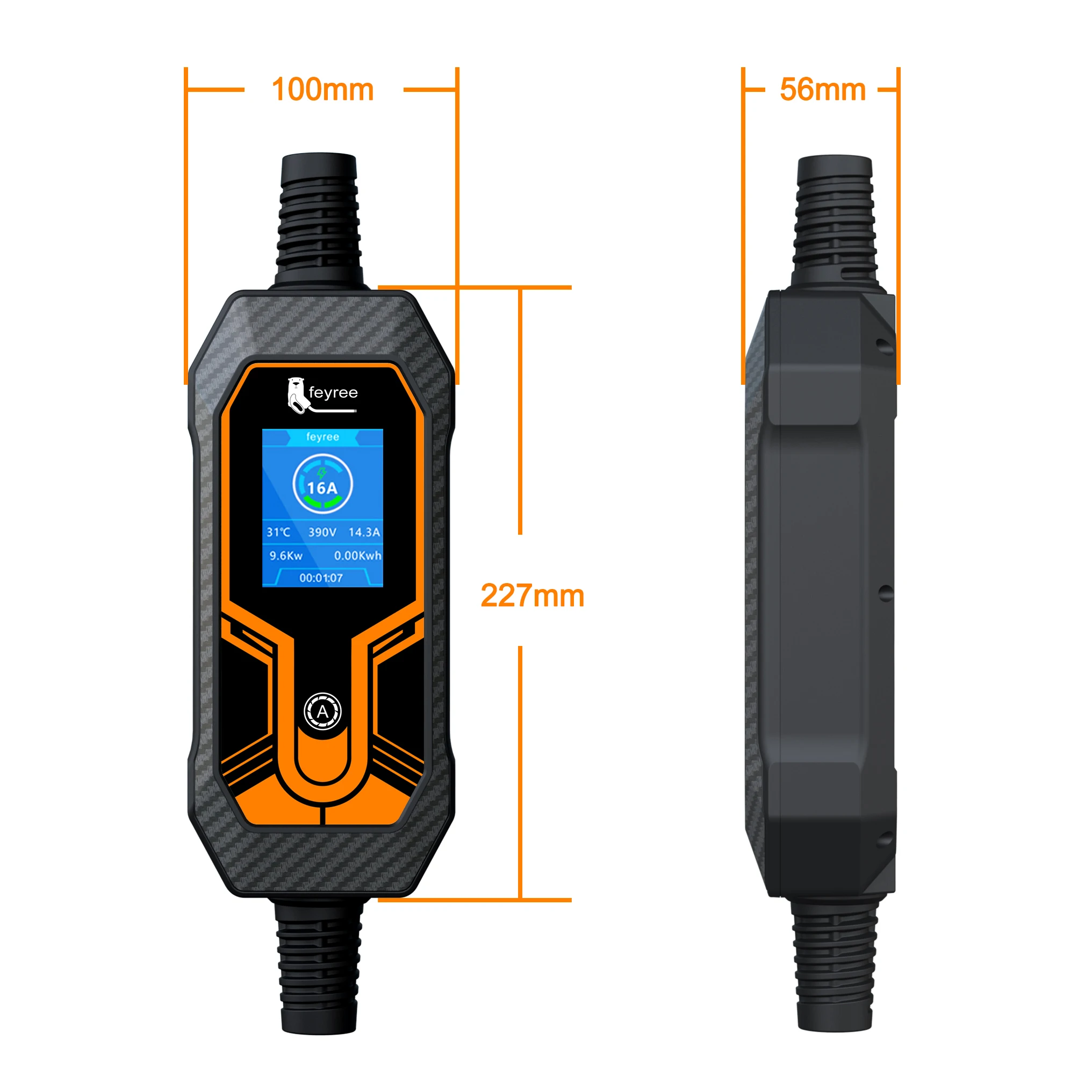 Feyree 11KW 16A EV Tragbares Ladegerät Typ2 EVSE Ladebox Elektroauto-Ladegerät CEE-Stecker IEC62196-2 Elektrofahrzeug-Ladegerät – Detail 6