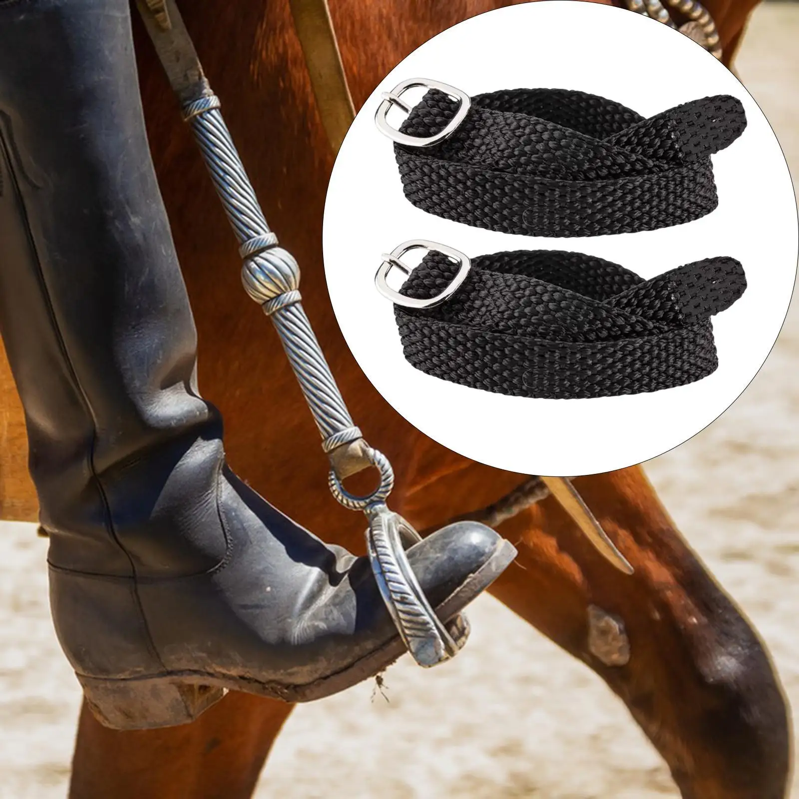 Equestrian Adjustable Boot Spur Straps for Men Riding Shoes Western Ankle Belt for Horse Sports Protection
