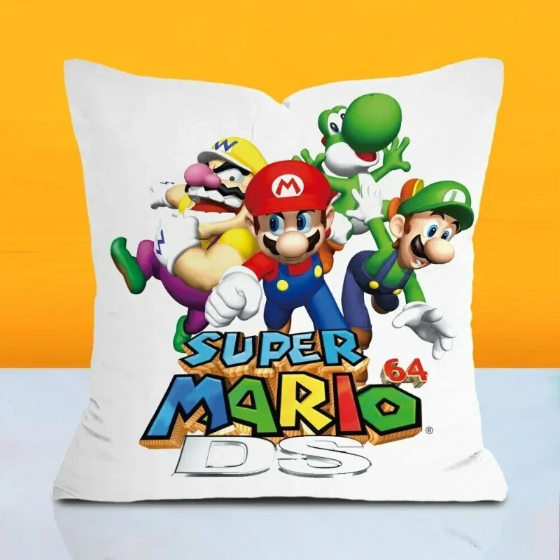 Cross border animation cartoon Mario pillow cover Peach skin polyester cushion cover