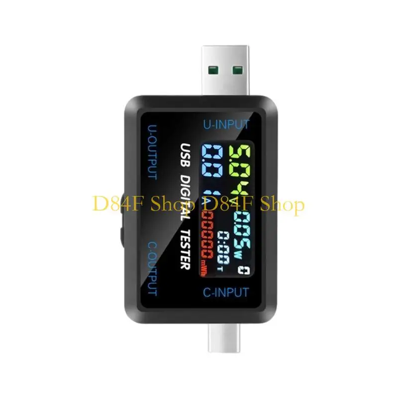D84F USB/USB C Tester, USB Power Meter, 4.5-36V 0-5A Tester Multimeter, USB Current Meter Tester,USB Chargers Tester