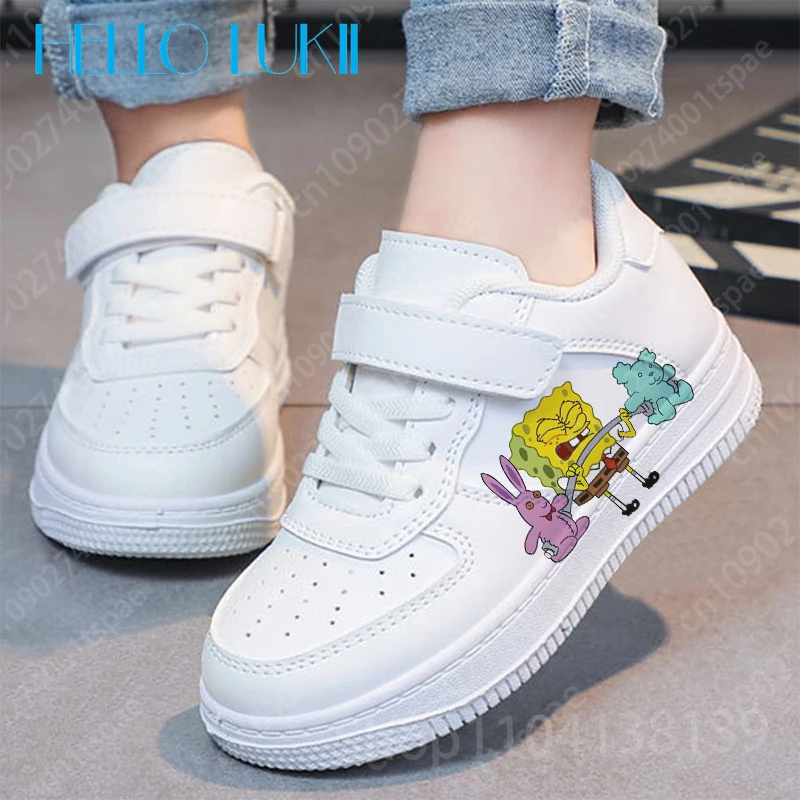 Spongebob dziewczęce buty trampki dla dzieci studenckie buty do koszykówki na co dzień Stitch dziecięce trampki modne buty sportowe do biegania