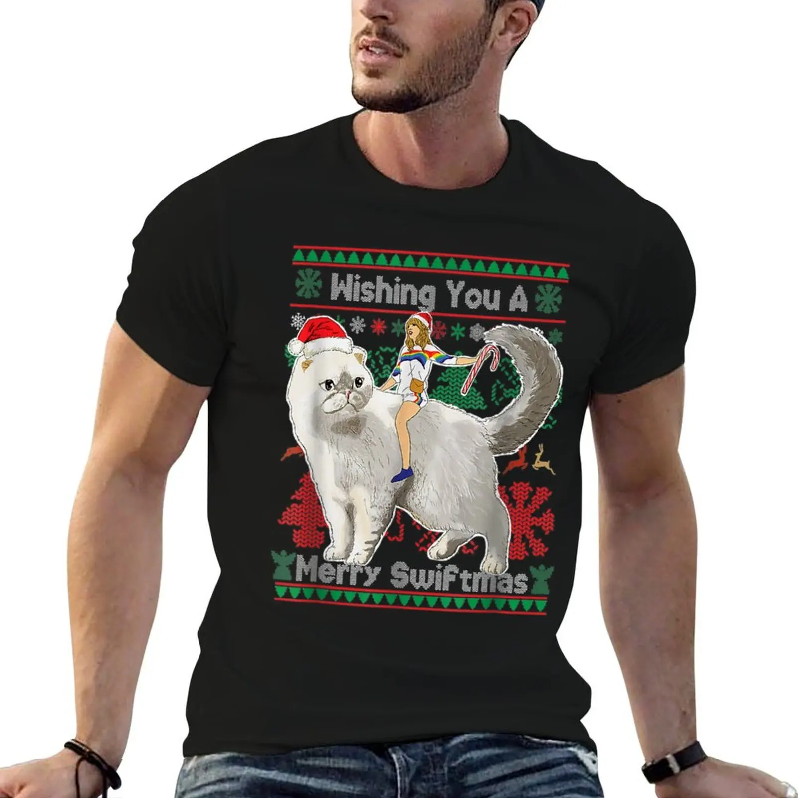 

Wishing You A Merry Swiftmas T-Shirt t shirt custom print anime t shirts oversize t shirts for man pack white T-Shirt