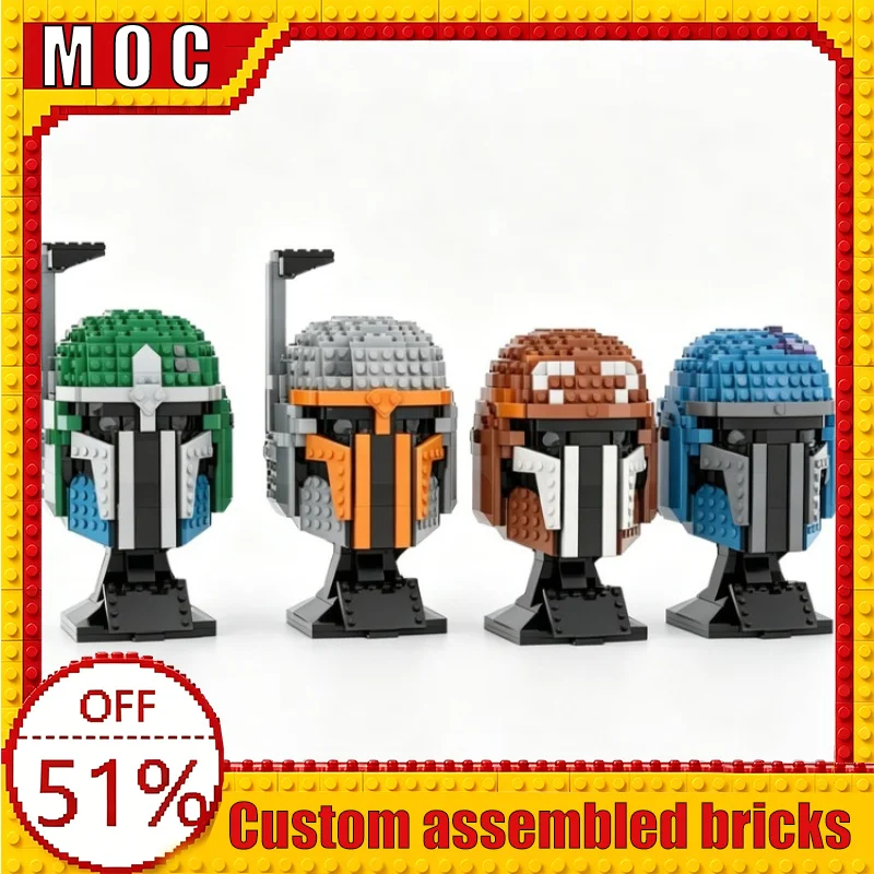 

2566PCS MOC Custom Famous Hero Film Helmet Model Building Blocks Assembly Toy Educational DIY Collection Gift For Boys Birthday