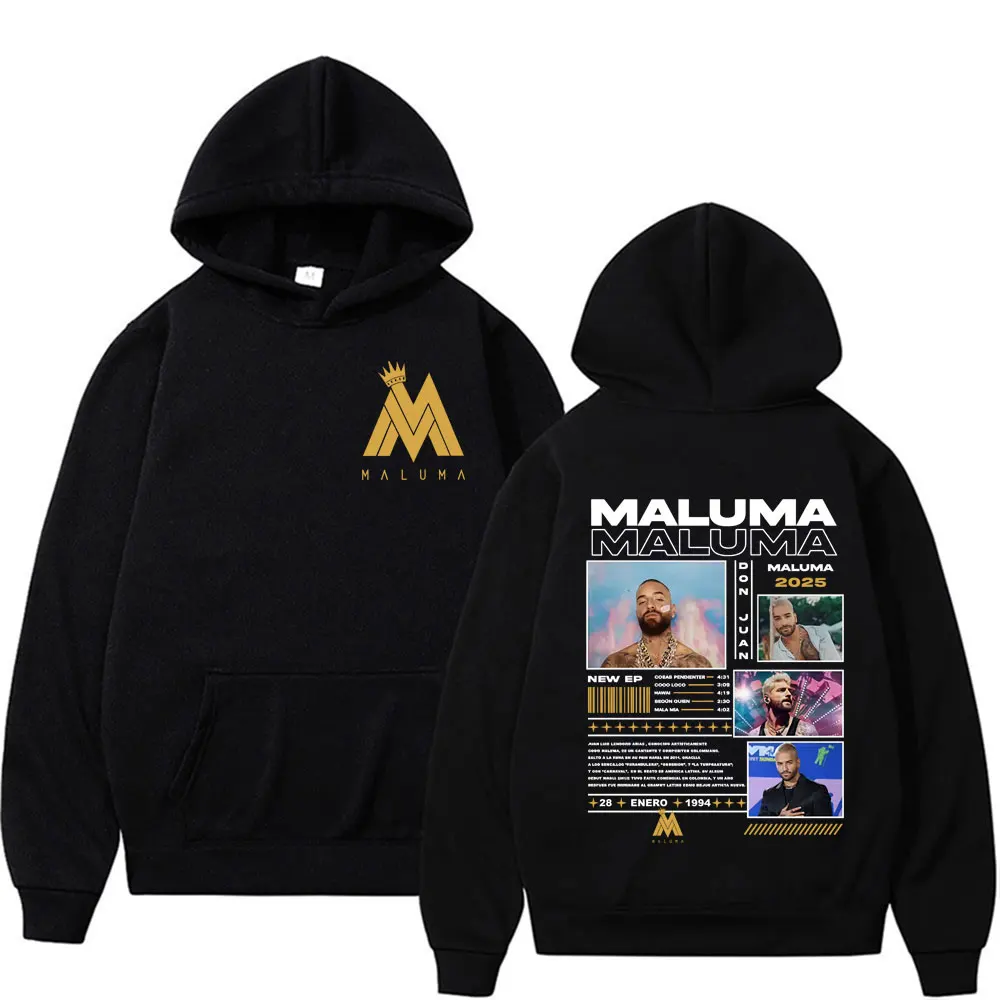 Sudaderas con capucha gráficas del rapero Maluma Don Juan 2025 Tour para hombres y mujeres, Sudadera con capucha de manga corta a la moda de gran oferta, Tops con capucha de otoño