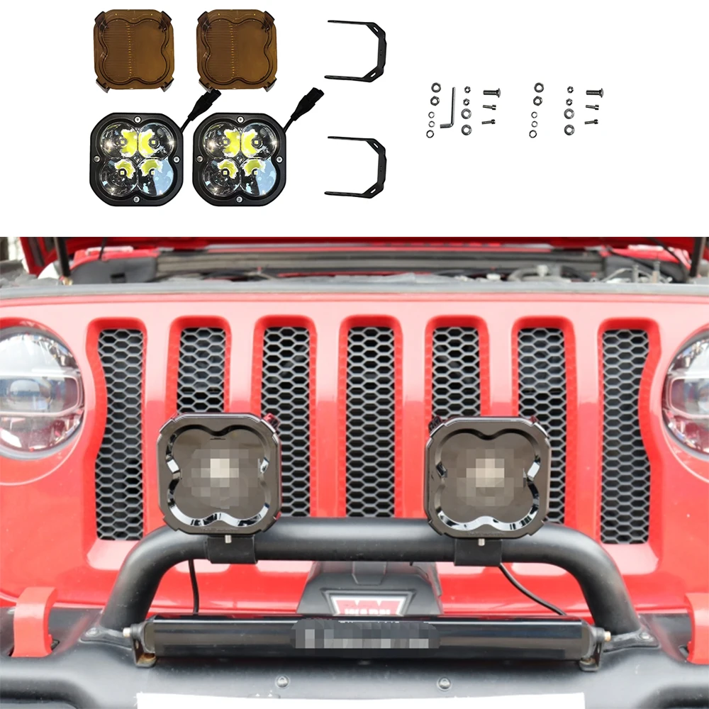 

Car LED Light Aluminum Alloy High Brightness 2PC 5X5INCH Color changing cover Waterproof For All available vehicles SXMA LED6507