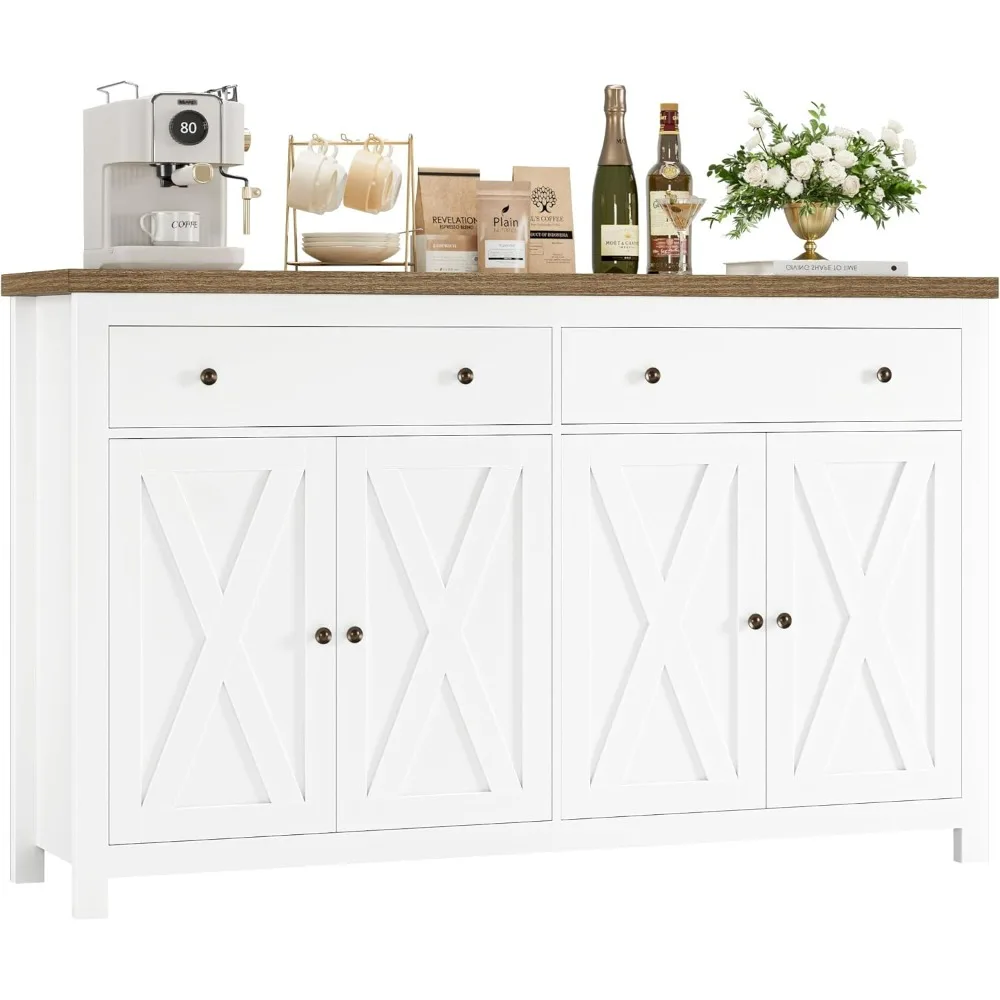 Sideboard Buffet Cabinet with Storage,Kitchen Storage Cabinet withDrawers and  Doors, Wood Coffee Bar Cab