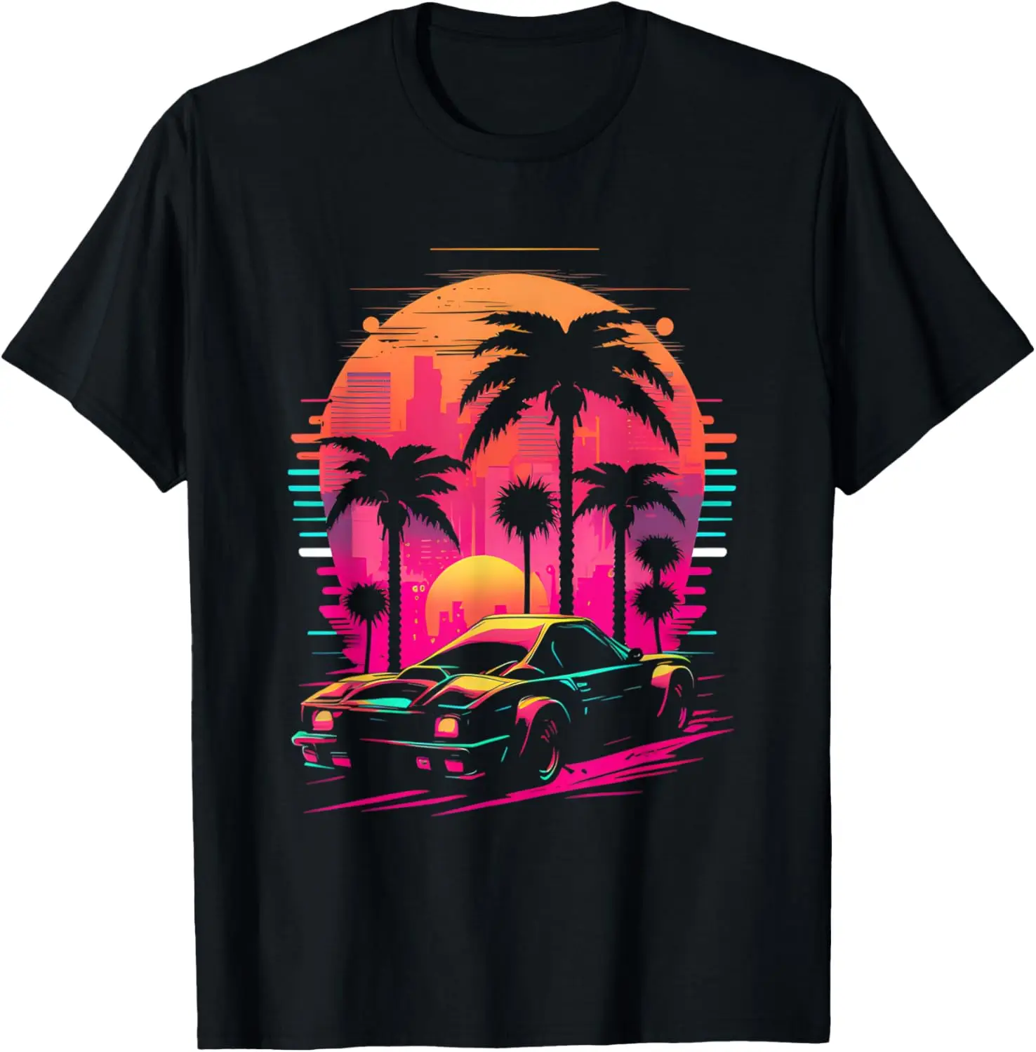 Retrowave Synthwave Aesthetic Sports Car 80s 90s T-Shirt