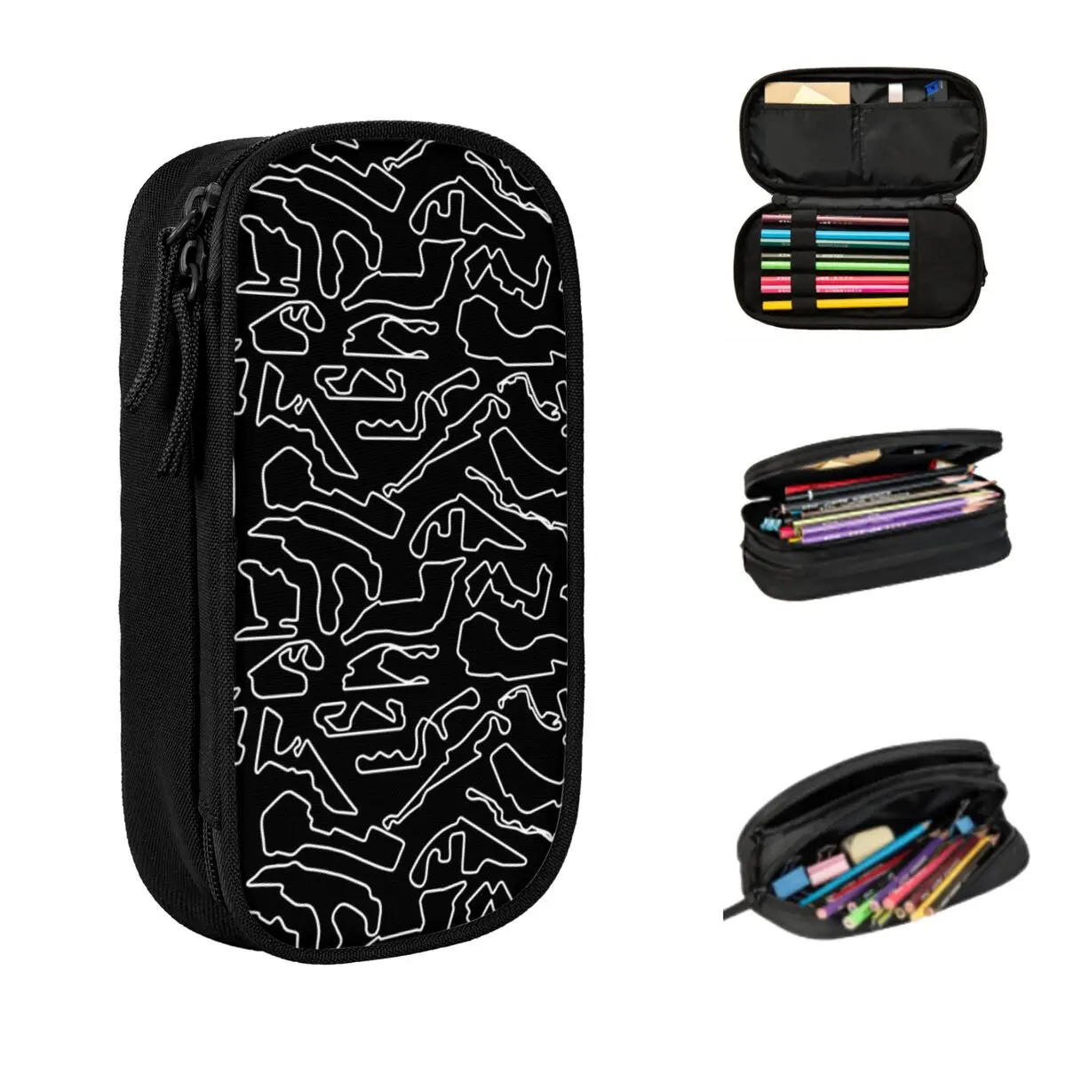 F1 2023 Tracks Pencil Cases Large Capacity Pen Bags Pen Box Pencil Pouch For Boys Girls Students Stationery School Office