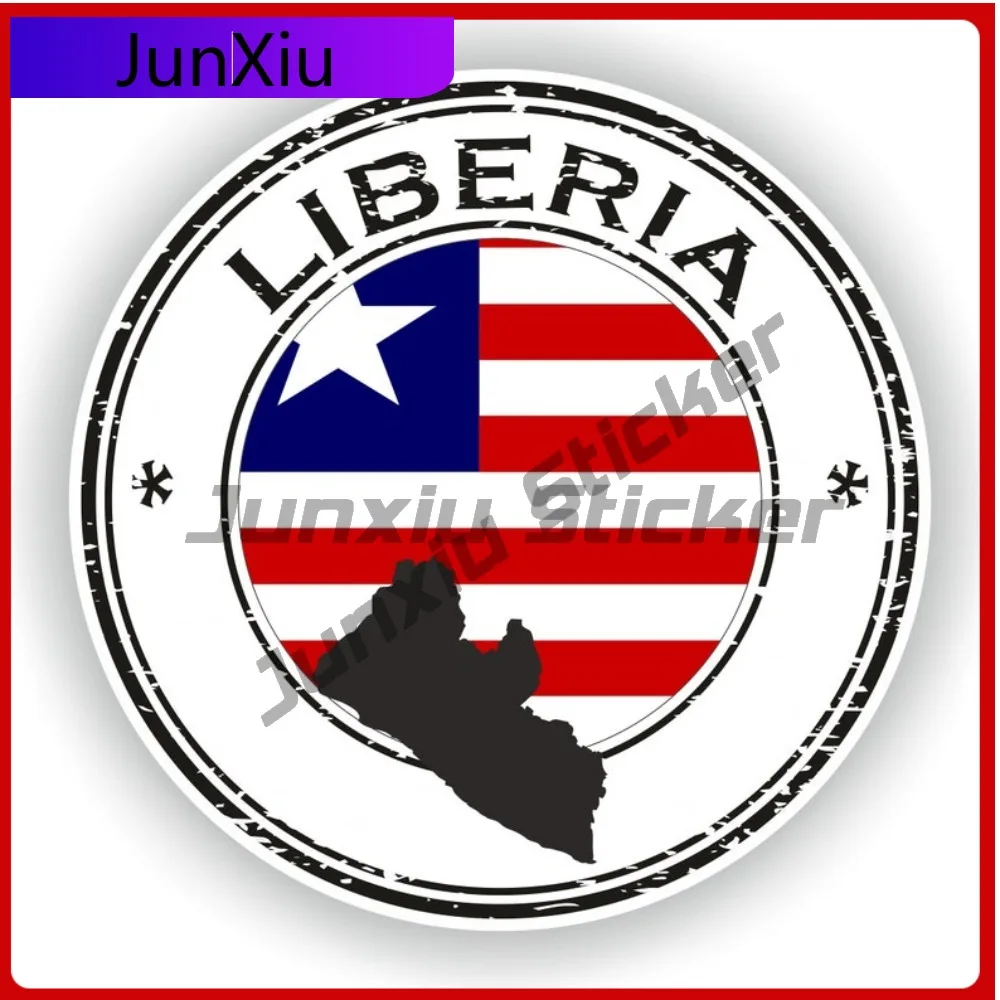

Liberia Seal Round Flag Beautiful Automotive Exterior Accent Suitable For Motorcycle Bicycle Helmet Surfaces With National