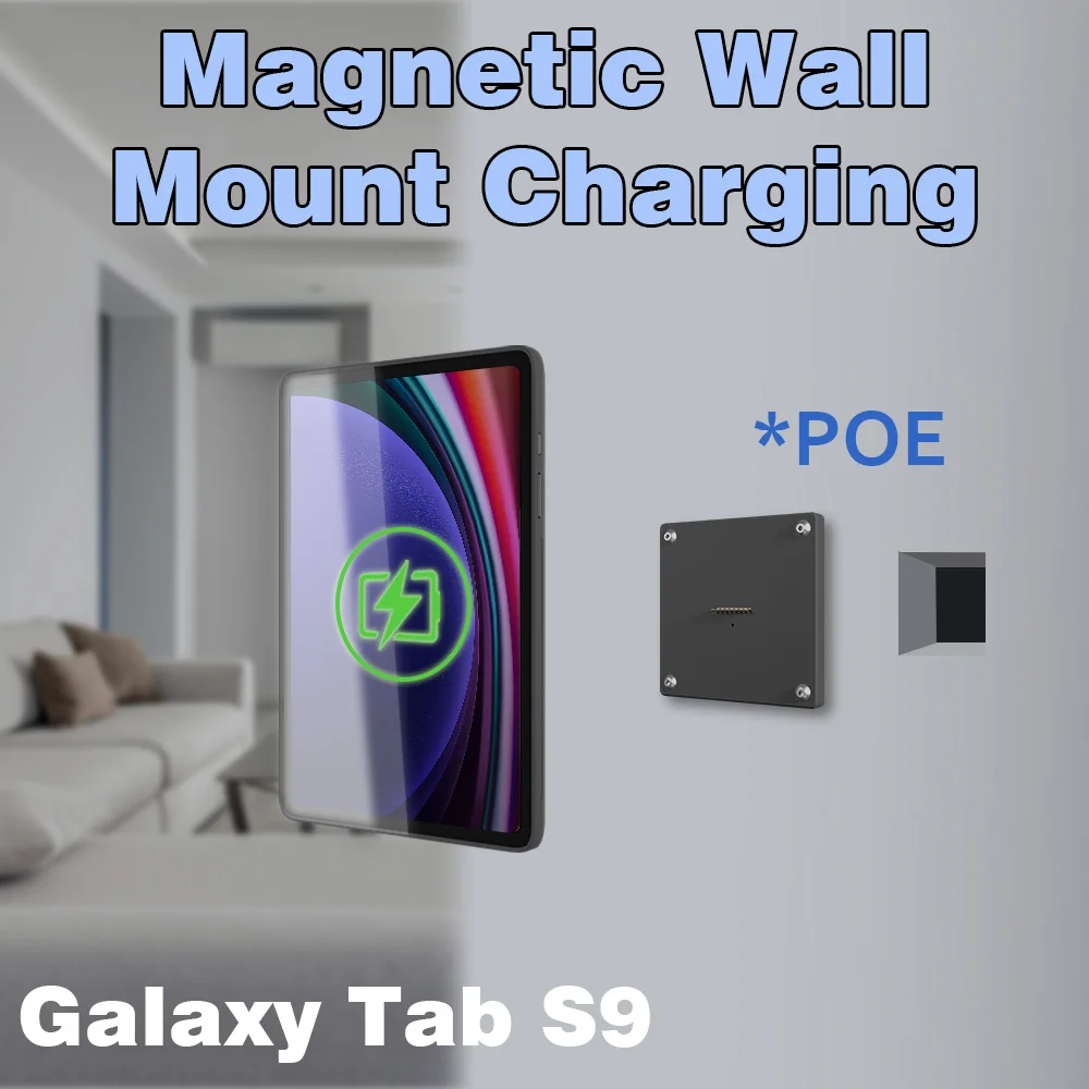 POE Tablet holder for Samsung Galaxy Tab S9  11 Inch wall charging station Smart Switch Wall mounted charging