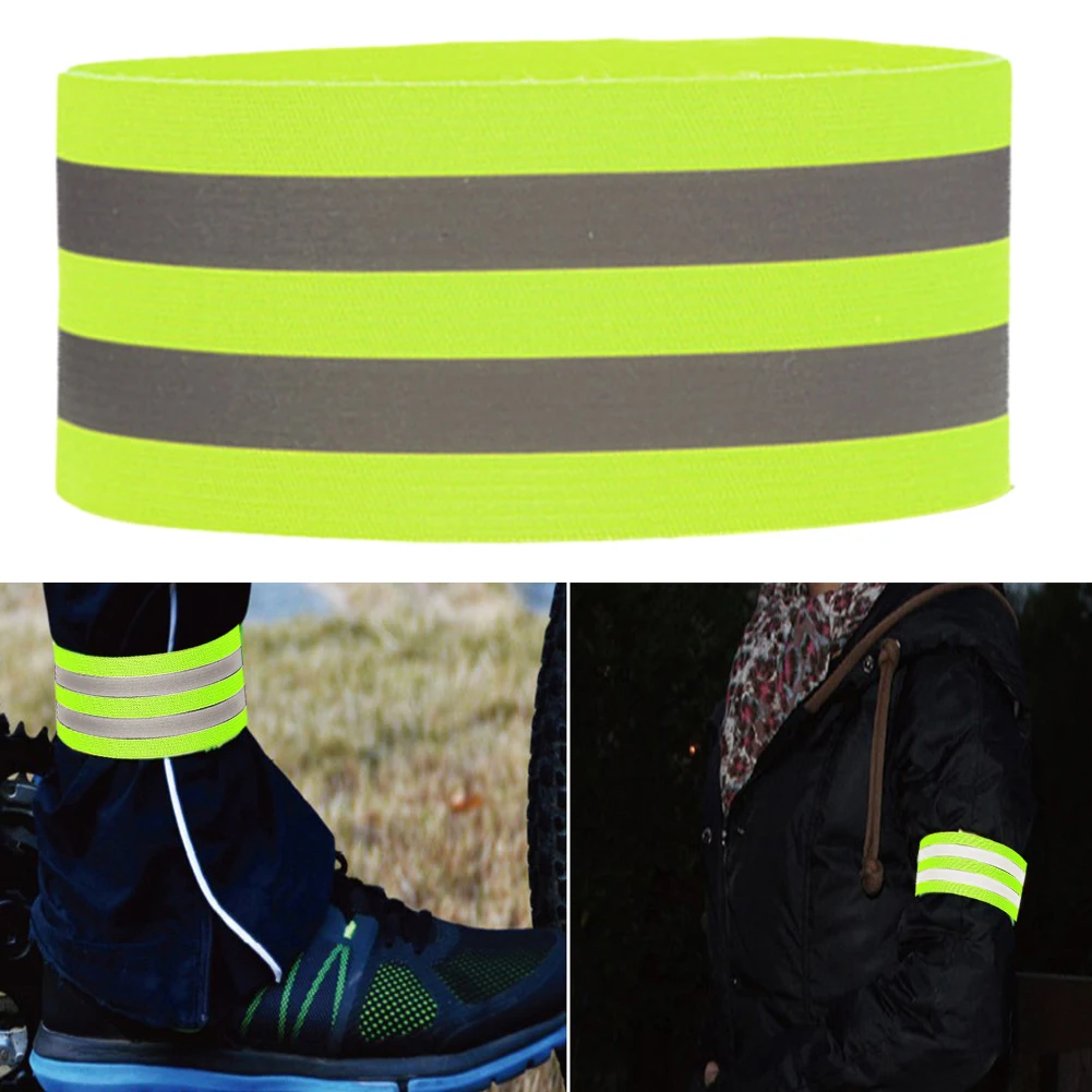 15/20pcs Reflective Armband Adjustable Arm Wrist Ankle Leg Bands High Visibility Safety Reflector for Night Walking Cycling