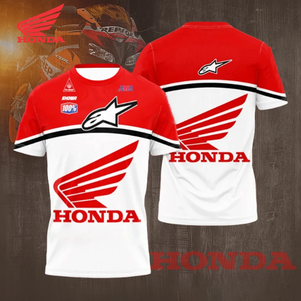 

Honda Racing Team Breathable T-shirt Summer Short Sleeve Quick-Dry Top For Motorcycle And Bicycle Jersey Riding Enthusiasts
