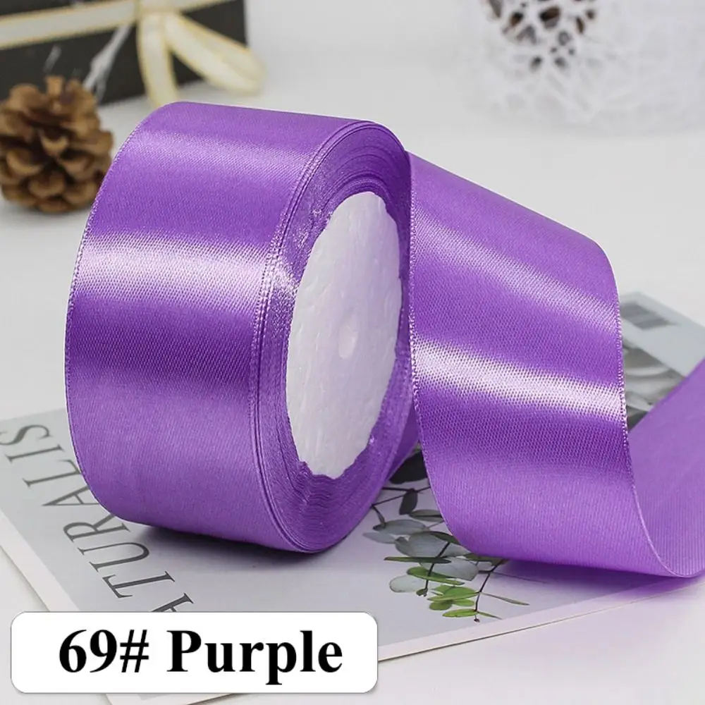 22Meters Dark Colors 4cm Shiny Silk Ribbons Solid Crafts Bow DIY Gift Wrap Polyester Gift Wrapping Ribbons