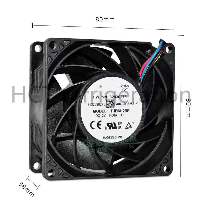 Original 100% Working THB0812BE 8038 DC 12V 6.00A Server high air volume cooling fan