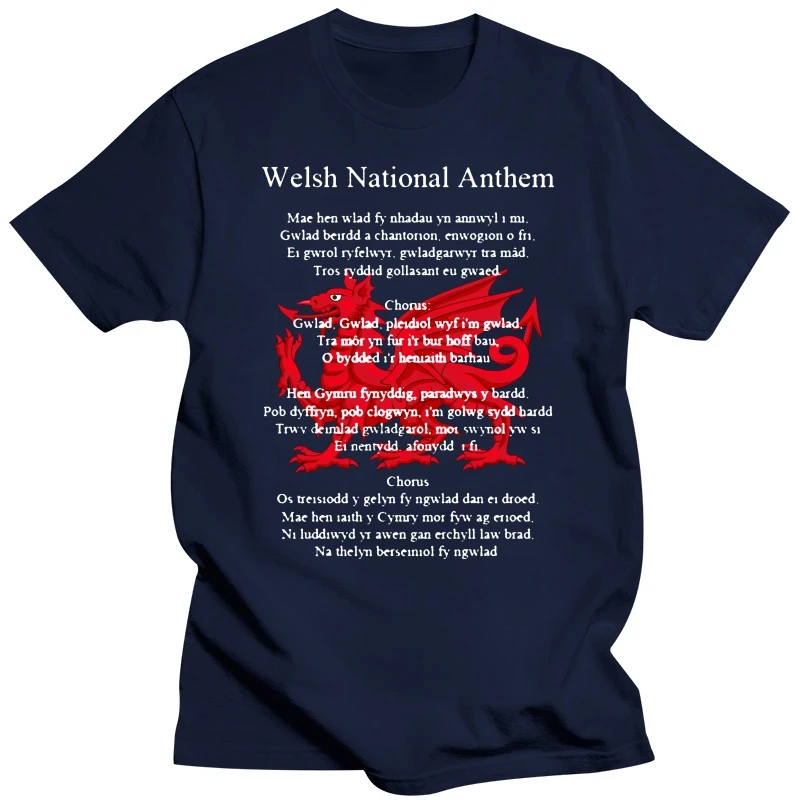 Welsh National Anthem - Mae Hen Wlad Fy Nhadau - Cymru -Wales T Shirt S - XXXXXL