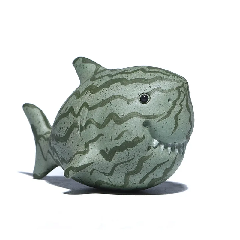 

Purple Sand Tea Pet Watermelon Shark Tea Table Ornaments Handmade Tea Accessories Shark Melon Sculpture Wholesale (Shark Melon)