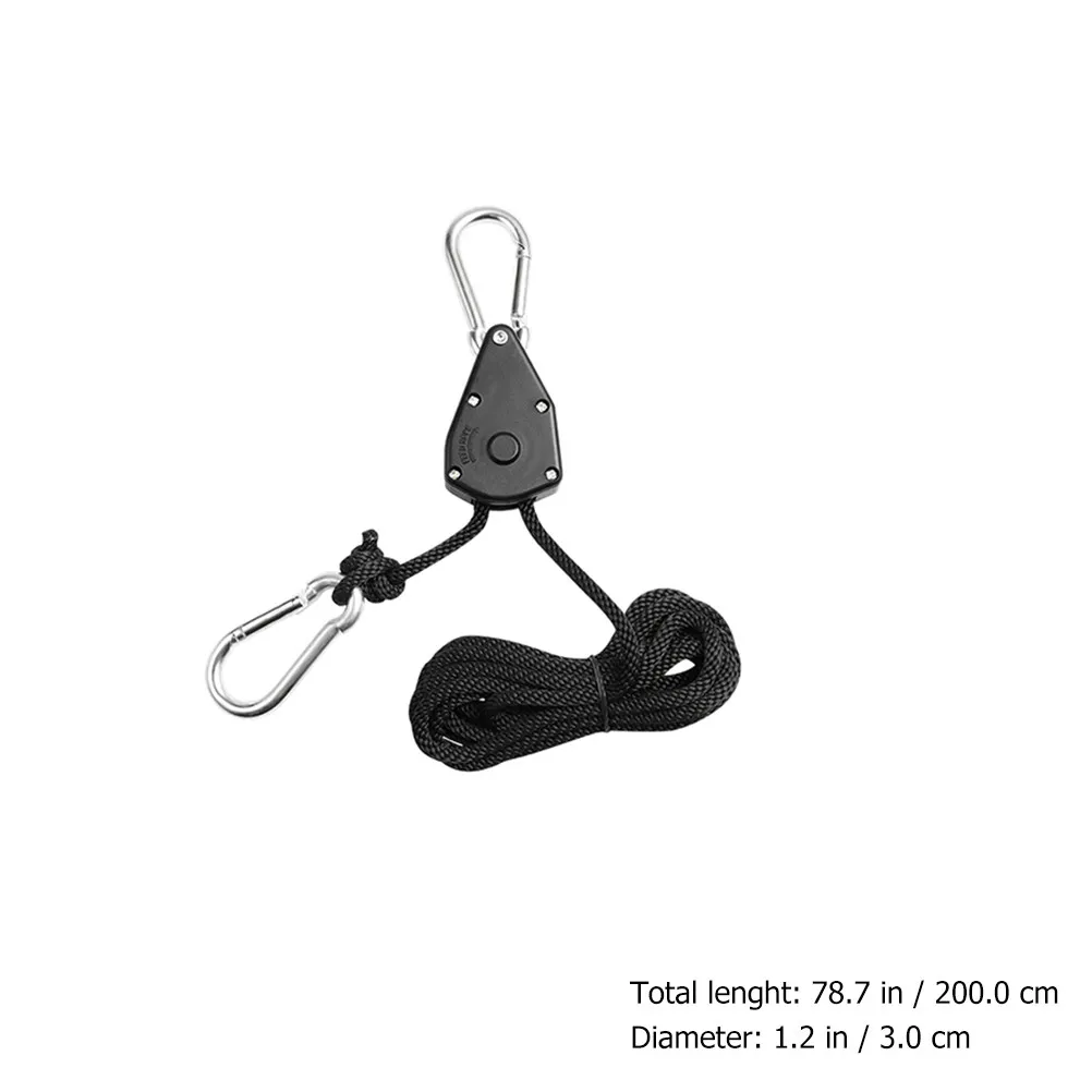 Grow Light Hangers 6 Pack Adjustable Heavy Duty Rope Ratchet Hooks for Plant Lamps Fans Garden Tents