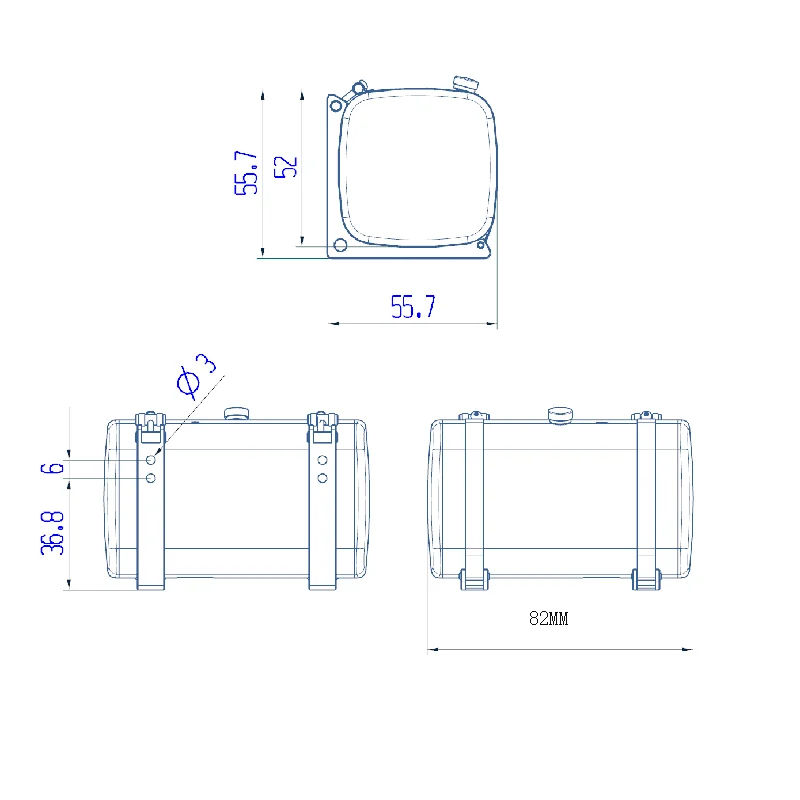 Lesu ถังน้ำมันไฮดรอลิก metalsu 82มม. สำหรับ1/4 Tamiya RC รถแทรคเตอร์รถเบนซ์สคาเนียรถโมเดล DIY