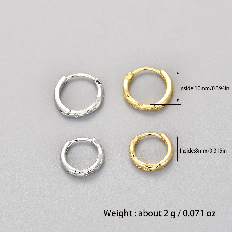 Girls' Small Mobius Hoop Earrings Shiny Micro Crystal Twisted Tiny Circle Female Minimal Ear Piercing Jewelry Accessories Cute