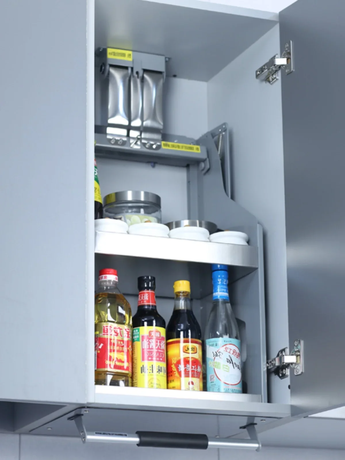 Kitchen hanging cabinet pull-down lift basket, cabinet hanging  vertical up and down lift wall cabinet seasoning  storage