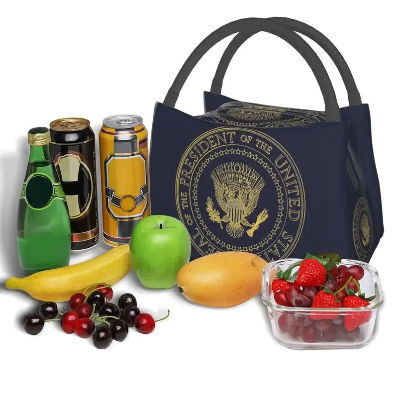 US Seal Portable Lunch Box Women Multifunction Donald Trump Cooler Thermal Food Insulated Lunch Bag Travel Work Pinic Container