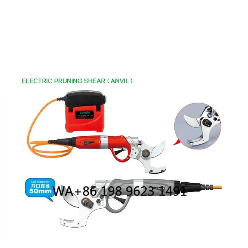 Portable Electric Branch Shears, 50mm cutting range multifunctional gardening tool for tree pruning, flower trimming