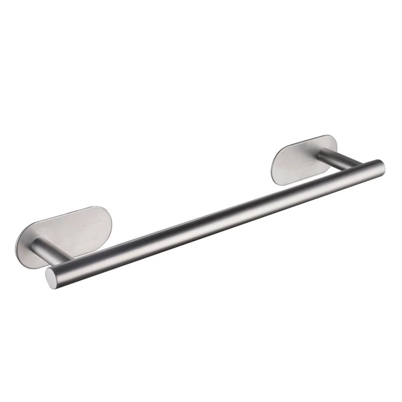 304 Stainless Steel Punch Free Towel Rack Matte Black Single Layer Towel Rack Wall Mount Towel Bar Bathroom  Accessories