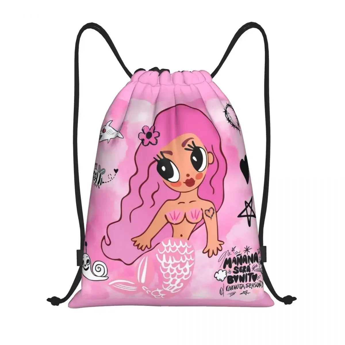 

Karol G Bichota Heart Drawstring Backpack Gym Sports Sackpack String Bag for Cycling