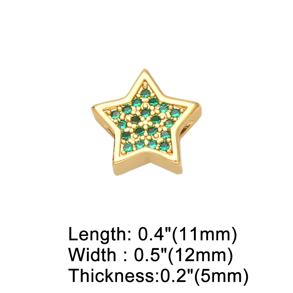 OCESRIO Multiple Color Small Star Charms for Bracelete Making CZ Copper Gold Plated Jewelry Making Supplies Wholesale chma165