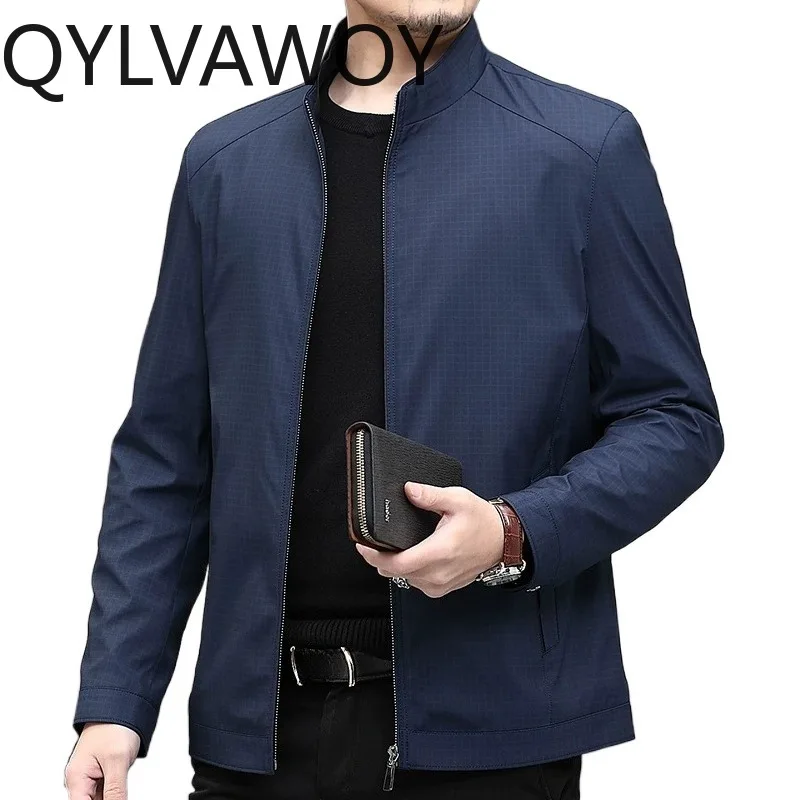 

QYLVAWOY Casual Jacket High-quality Plaid Jackets for Man Spring Autumn Coats Thin Menswear Clothing Chaqueta Hombre Jackets New
