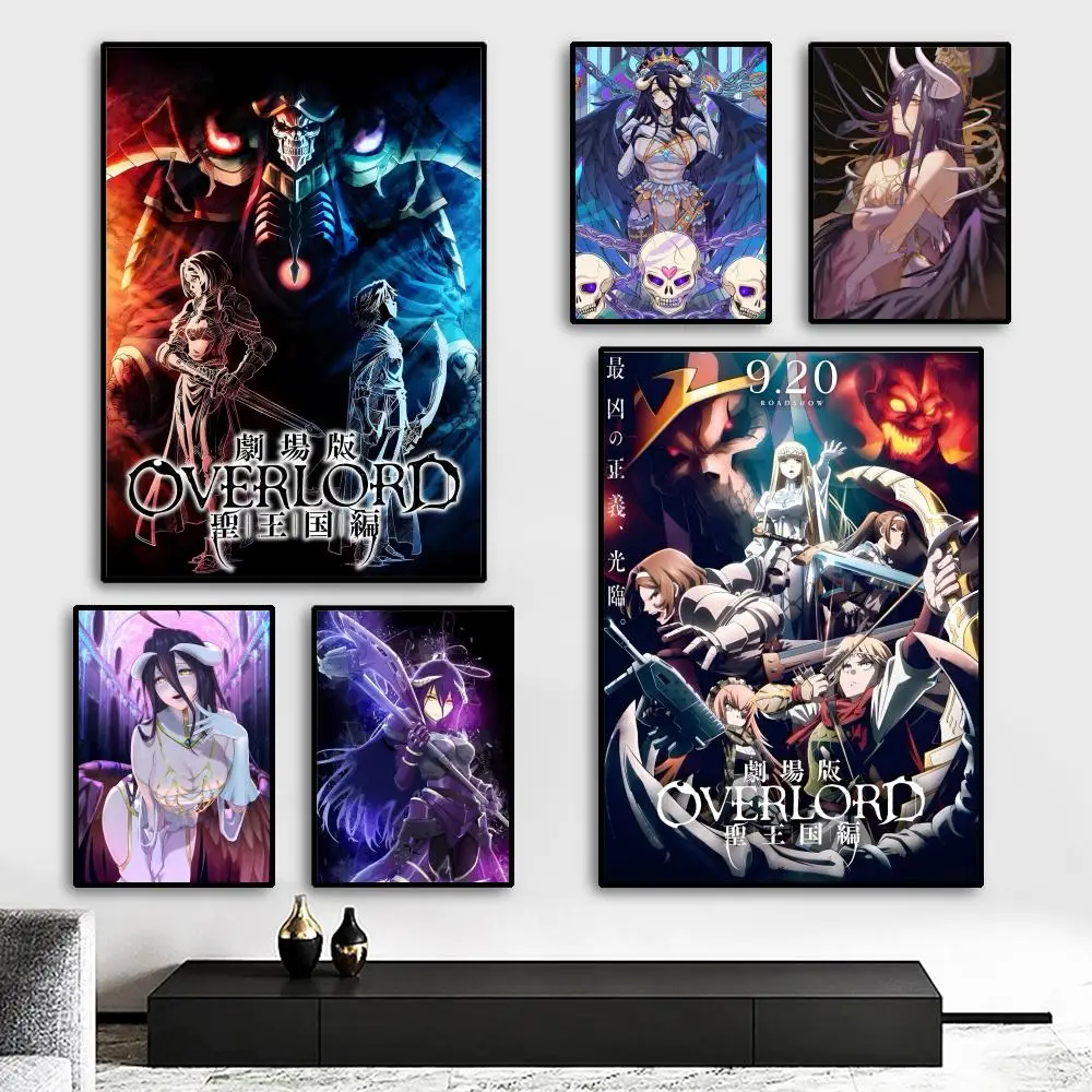 O-Overlord Anime Painting Calligraphy HD Canvas Poster living room bedroom bar aesthetic