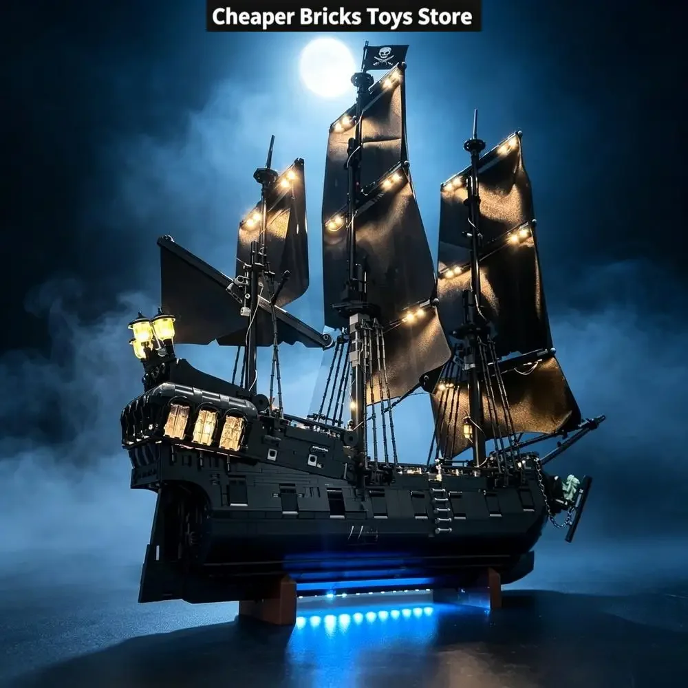 LED Illumination System for 10365 Captain Sparrow’s Pirate Ship Set – Exquisite Display Lighting (Only the Light,Exclude Blocks)